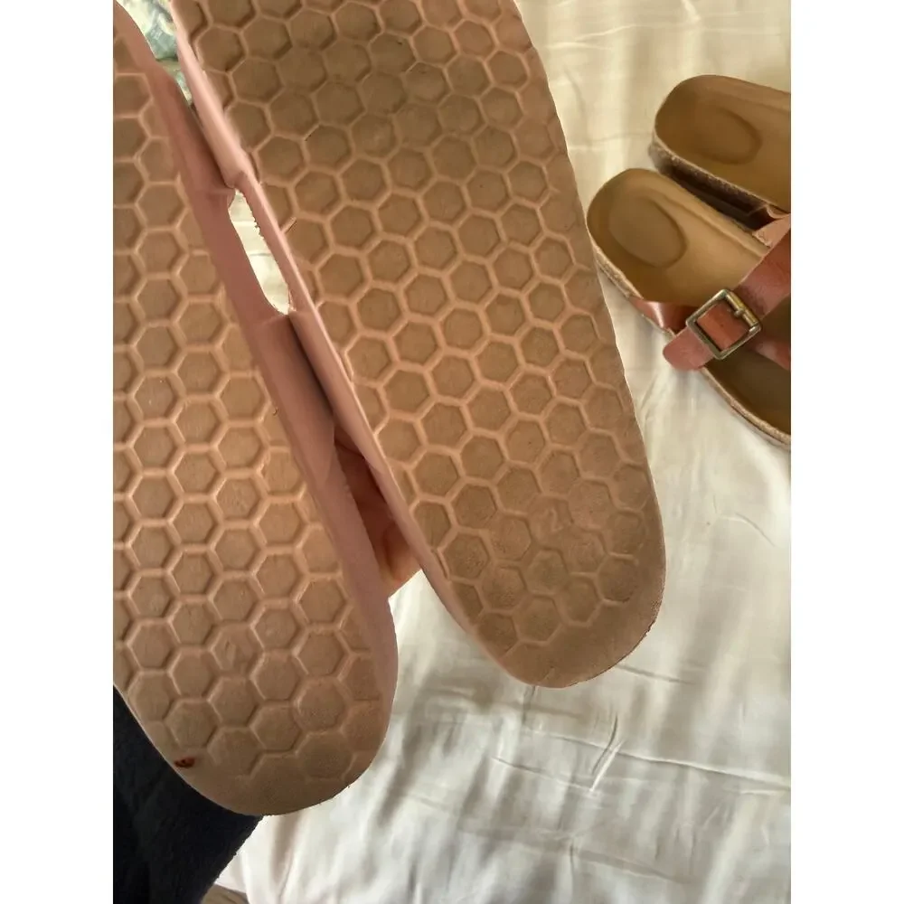 Cat & Jack pink sandals and tan sandals size 2